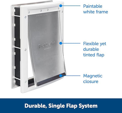 PetSafe Plastic Pet Door - Easy Install for Wood, PVC Metal & Paneled Doors - Rust-Free Plastic Frame - Flap Dimensions 13 3/4" W x 23 3/4" H - for Extra Large Dogs Weighing Up to 220 lb
