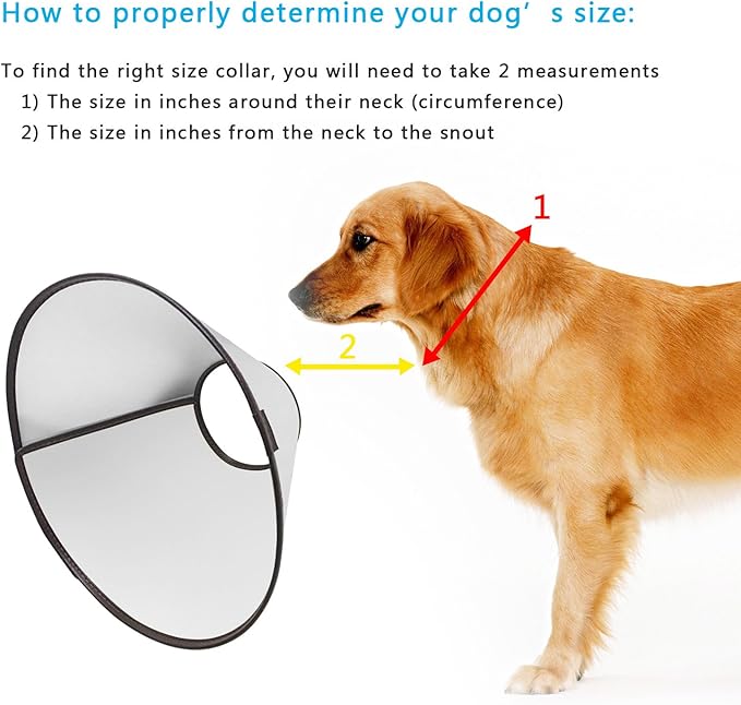 Adjustable Dog Elizabeth Collar Latest Upgrade Felicey Pet Protective Collar with Soft Edge Dog Neck Cone Recovery Cone Collar for Anti-Bite Lick, Surgery or Wound Healing (L)