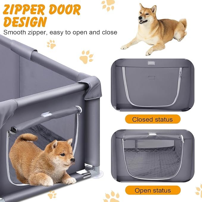Whelping Box for Dogs and Puppies, 48×48×18 in Whelping Supplies with Waterproof Whelping Pad for Medium Small Dogs