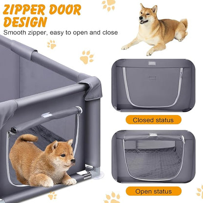 Whelping Box for Dogs and Puppies, 48×48×18 in Whelping Supplies with Waterproof Whelping Pad for Medium Small Dogs