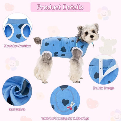 Coppthinktu Recovery Suit for Dogs After Surgery, Dog Onesie Surgery Recovery Suit for Female Spay, Soft Surgical Pajamas Bodysuits for Puppy to Prevent Licking Dog Cone Alternative