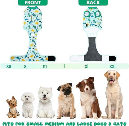 Dog Surgery Recovery Suit, Abdominal Surgical Suit for Male Female Dog Post Spay Neuter, Breathable Pet Onesie E-Collar & Cone Alternative, Surgery Shirt to Prevent Licking, Green, X-Small