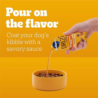 Pedigree Drizzlers for Dogs, Wet Dog Food Gravy Savory Sauce, Natural Chicken Flavor, 60g Dual-Serving Pouch (22 Count, 44 Servings Total)