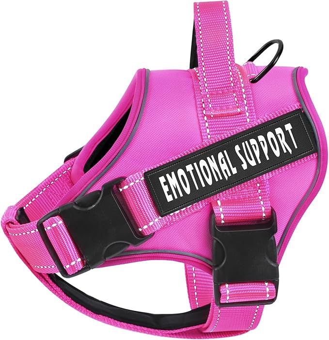 voopet Service Dog Harness, Emotional Support Pet Vest Harness, Reflective Breathable and Adjustable No-Pull ESA Dog Harness for Small Medium Large Dogs (with 4 PCS Removeable Tags)