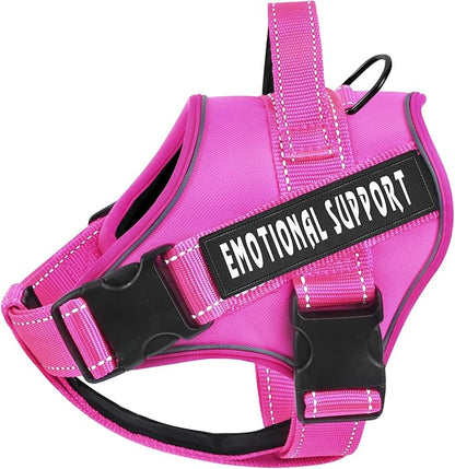 voopet Service Dog Harness, Emotional Support Pet Vest Harness, Reflective Breathable and Adjustable No-Pull ESA Dog Harness for Small Medium Large Dogs (with 4 PCS Removeable Tags)
