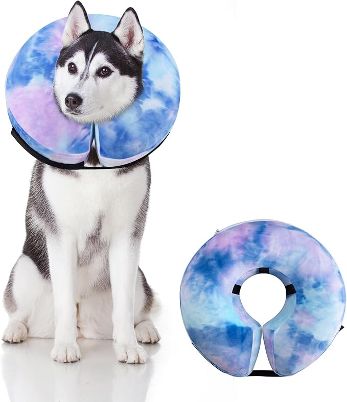 Dog Cone, Y-blue Dog Cone Collar Inflatable Puppy Neck Collar