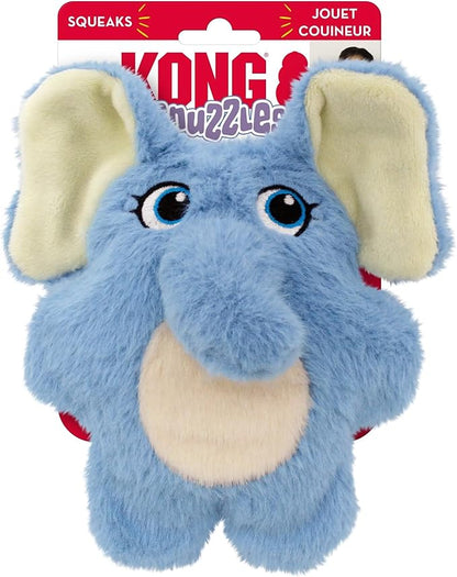 KONG Snuzzles Dog Toy, Plush Squeaker, Crinkle Sounds, Soft Durable Indoor Play (Elephant, Small)