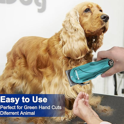 Quiet Dog Grooming Kit - 2000mAh Dog Clippers for Grooming Dog Grooming Clippers for Heavy Thick Hair Coats Waterproof Rechargeable Cordless Clippers Safe and Easy to Clean Home Pet Grooming