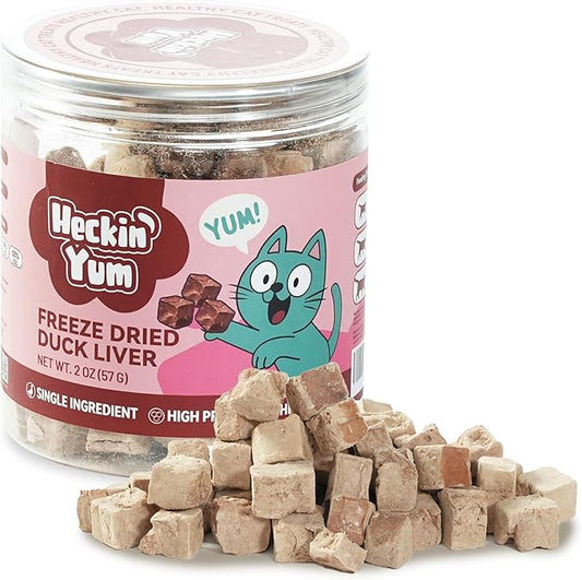 Freeze-Dried Duck Livers Cat Treats 2oz – Single Ingredient, Grain-Free, Gluten-Free, Filler-Free Freeze Dried Food Toppers