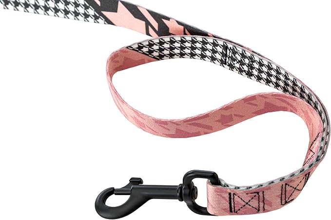 Wolfgang Heavy Duty Dog Leash, Pull-Tested to Over 800 lbs for Walking & Training, HoundsPink Print, Dual-Handle Large