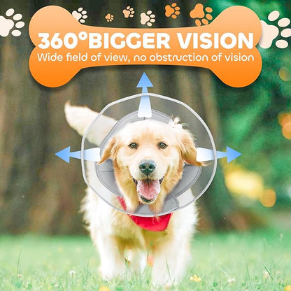 Soft Dog Cone Collar for Large Medium Small Dogs, Adjustable Cones for Dogs to Stop Licking, Recovery Collar After Surgery to Prevent Licking-Comfortable Alternative to Dog Cones(M(Neck:13.2"-15.5")
