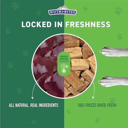 Nutri Bites Freeze Dried Beef Liver Dog & Cat Treats, Single Ingredient High Protein Pet Treats, 17.6 oz