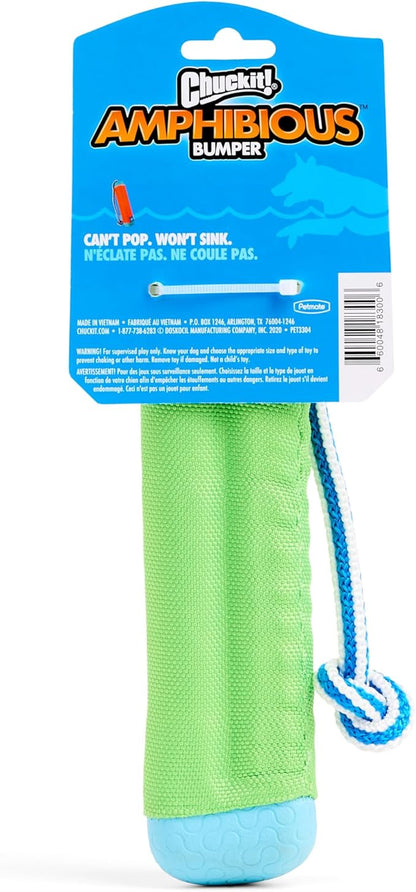 Chuckit! Amphibious Bumper Floating Fetch Dog Toy For Waterplay, Small For Dogs Up To 60 lb, 1.62"L x 8.5” H x 3.5" W, Assorted