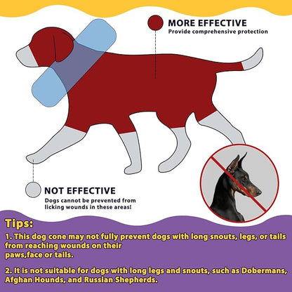 Crazy Felix Soft Donut Cone for Dogs to Stop Licking, French Bulldog Recovery Collar After Surgery Inflatable Cone Alternative for Small Medium Large Dogs, Elizabethan Collar with Boxer Pattern
