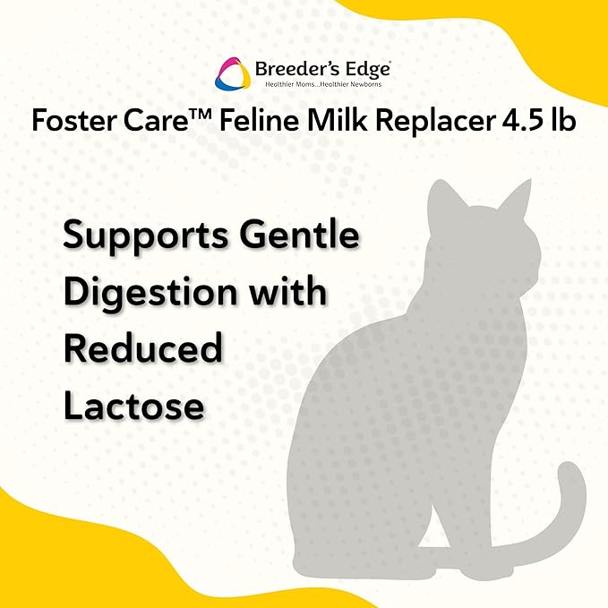 Breeder’s Edge Foster Care Feline Powdered Kitten Milk Replacer, Formula for Newborns and Adult Cats, Complete & Balanced Nutrition with Bio-Mos for Gut Health & Taurine for Heart Support, 18lb