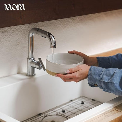 Mora Ceramic Pet Bowl Size Medium - Food/Water Dish for Large Puppies, Cats, Retrievers, Medium Sized Dogs, ect. 28oz or 4 Cups - Basic Bowls for Your Dog or Cat, Mix and Match for a Set - Oat