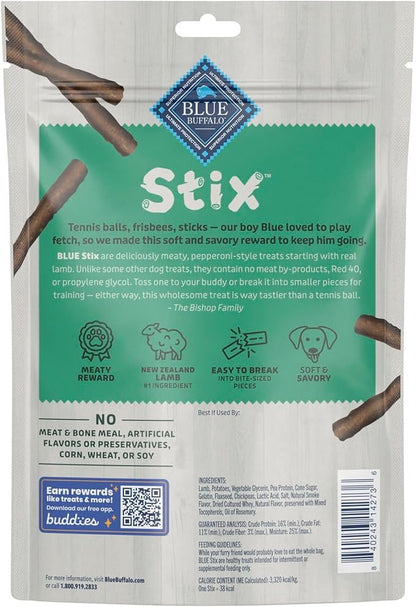 Blue Buffalo Stix Natural Soft Moist Dog Treats Lamb Recipe Bag
