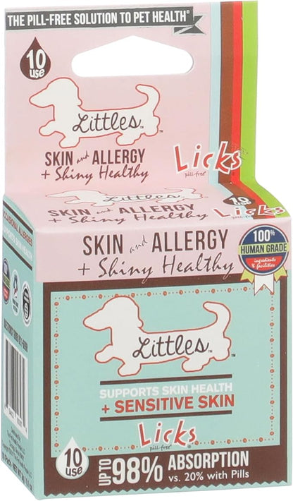 Licks Pill-Free Small Breed Dog Skin & Allergy - Omega 3 Dog Allergy Relief - Vitamins & Supplements for Itch Relief - Turmeric Supplement for Skin - Gel Packets - 10 Use