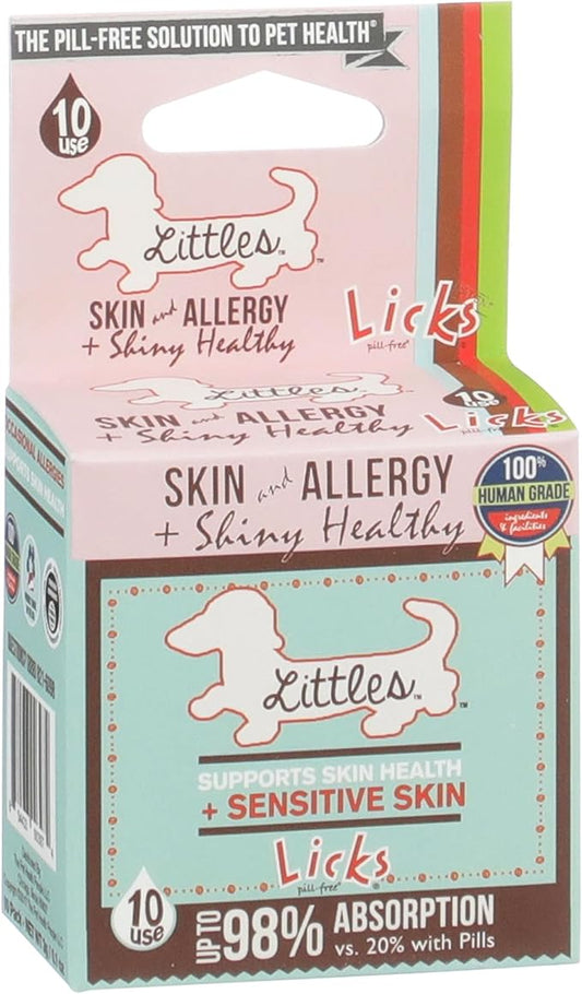Licks Pill-Free Small Breed Dog Skin & Allergy - Omega 3 Dog Allergy Relief - Vitamins & Supplements for Itch Relief - Turmeric Supplement for Skin - Gel Packets - 10 Use