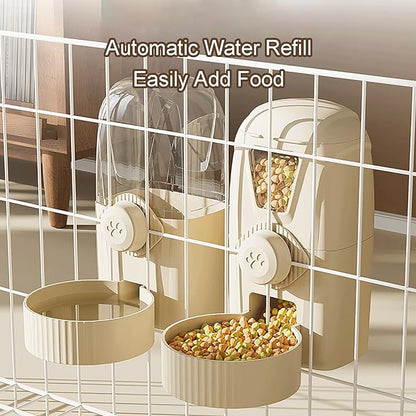 WHYATT Plastic Dog Bowls, Dog Cat Bowls Pets Water and Food Bowl Set with Automatic for Small or Medium Size Dogs Cats (Color : Milky Coffee Color, Size : Drinking Tray)