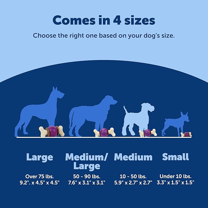 PetSafe Busy Buddy Bouncy Bone - 3-in-1 Adjustable Slow Feeder Toy with Refillable Treat Rings - Cleans Teeth & Gums, Cures Boredom & Slows Down Eating Habits - Medium - for Dogs 25-50 lb