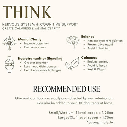Think Cognitive and Calming Supplement with Collagen and Magnesium - Supports Nervous System Against Stress, Behavioral Challenges, and Cognitive Issues (Large/X-Large)