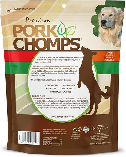 Pork Chomps Dog Chews, 5 Inch Munchy Sticks, 50 Count - Assorted Flavors: Roasted Pork, Chicken, & Bacon - Long-Lasting Treats for Dogs - High Protein, Low Fat, Healthy & Delicious Chews (1 Pack)