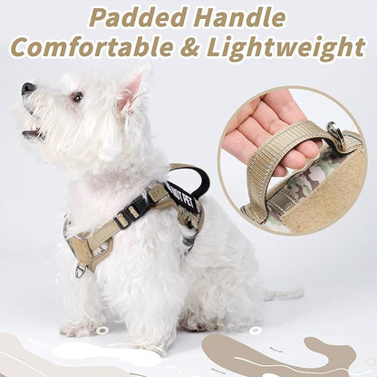 Tactical Dog Harness for Small Dog - Reflective Puppy Pet Vest No Pull Military Service Dog Vest with Vertical Handle XS Dog Harness for Outdoor Training