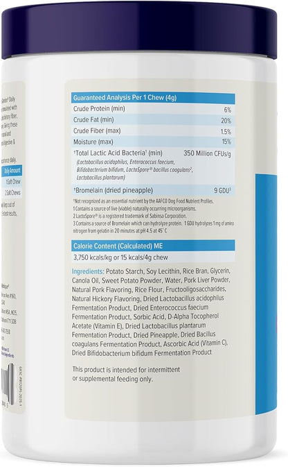 Vetnique Glandex Daily Probiotics for Dogs with Prebiotics to Support Gut Health, Diarrhea with Fiber and Digestive Enzymes, Dog Probiotic Chews or Powders (120ct Chews, Bacon Chews)
