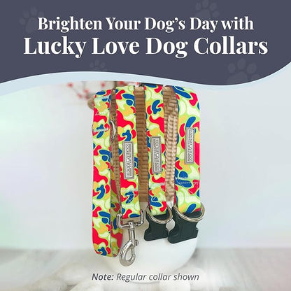Lucky Love Dog Martingale Dog Collar - Adjustable, No-Slip, Durable, & Soft Webbing Collar for Male and Female Dogs Ideal for Training & Walking - Oscar, Small