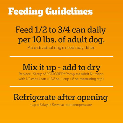 Pedigree Wet Dog Food, Choice Cuts Adult Canned Dog Food, Country Stew & Chicken and Rice Multipack, 13.2 oz. Cans, 24 Count