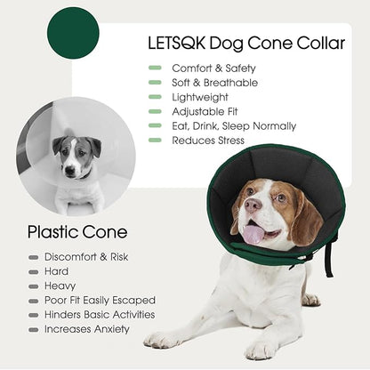 Dog Cone Collar After Surgery, Soft Cone for Small Dogs to Stop Licking, Adjustable Elizabethan Collar for Dogs, Lightweight Breathable Dog Recovery Cones for Wound Healing & Hot Spots