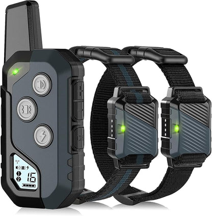 Shock Collar for Dogs, Dog Training Collar with Remote Control for 2 Dogs, 3 Training Modes with Beep, Vibration and Satic, Waterproof, Rechargeable for Large Medium Small