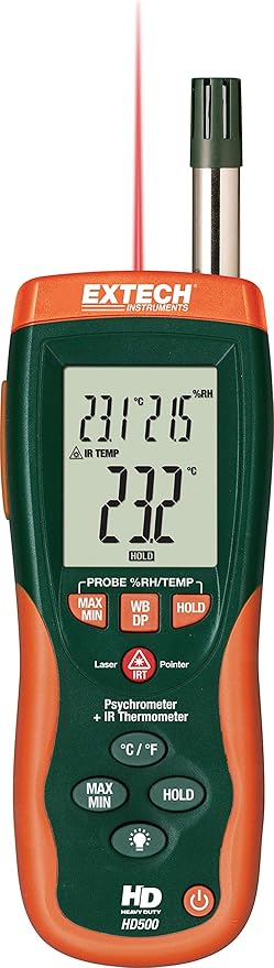 EXTECH HD500 - Psychrometer with 30:1 Infrared Thermometer