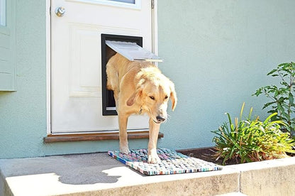 Endura Flap Double Flap Pet Door for Door Installations | Stylish for Interior & Exterior Doors | Durable Aluminum Frame & Weatherproof Dual-Layer Flap | Black, Large, Double Flap