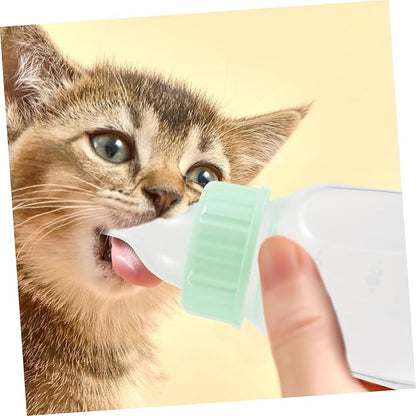 Pet Nursing Feeder Bottle Set for Newborn Puppies Kittens Hamsters Leak- Ergonomic Anti-wear Small Animal Feeding Kit with Soft Nipple for Safe Milk Feeding and Easy Cleaning