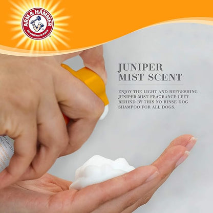 Arm & Hammer for Pets Ultra Fresh Dog Deodorizing Foam,Juniper Mist Scent - No Rinse Waterless Dog Shampoo for Smelly Dogs,Pet Deodorizer,Bathing Supplies,8 Fl Oz,(Pack of 2)