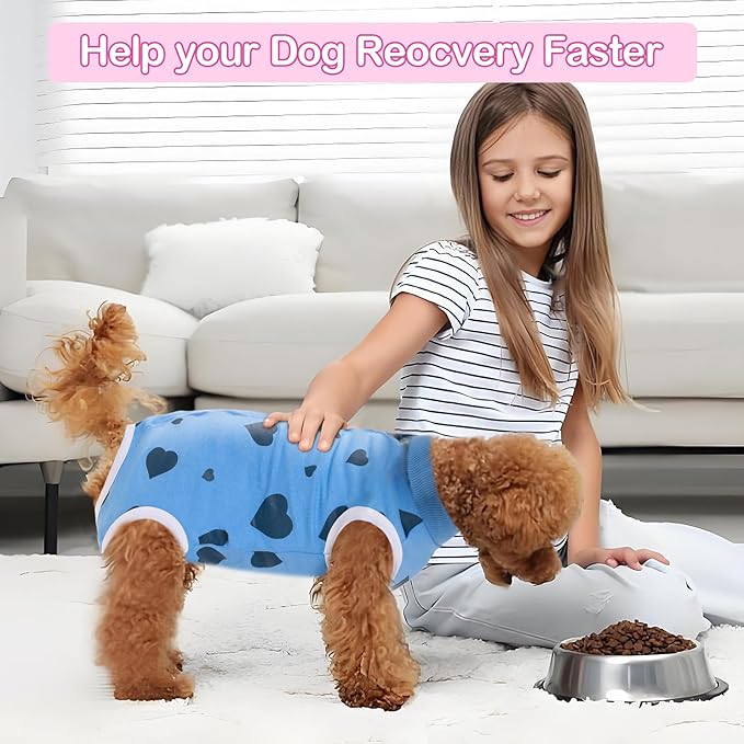 Coppthinktu Recovery Suit for Dogs After Surgery, Dog Onesie Surgery Recovery Suit for Female Spay, Soft Surgical Pajamas Bodysuits for Puppy to Prevent Licking Dog Cone Alternative