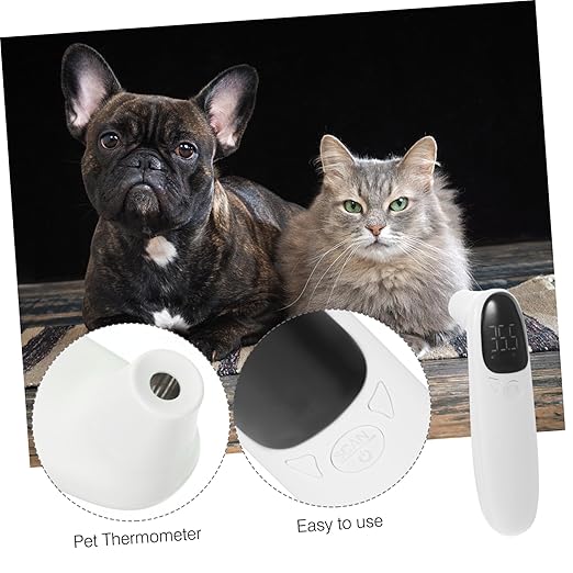 BESPORTBLE Accurate Non Contact Pet Ear Thermometer for Cats Dogs and Farm Animals Rechargeable Digital Thermometer with Quick Measurement Easy Operation Plastic Body for Puppies Sheep Cattle