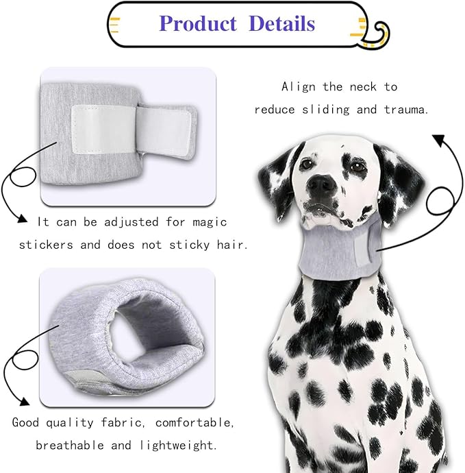 Cat Cone Collar for Pet with Spinal IVDD Issues After Surgery Recovery, Adjustable Cat Neck Brace Elizabethan Collar, Neck Cervical Cone to Stop Licking for Small Medium Dog Puppy Kitten (Grey, XS)