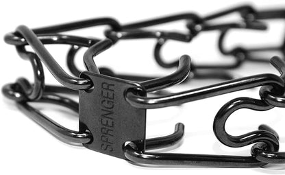 Herm Sprenger Black Stainless Steel Prong Dog Training Collar with Swivel Pet Pinch No-Pull for Dogs Anti Pull 3.2 mm x 23 in