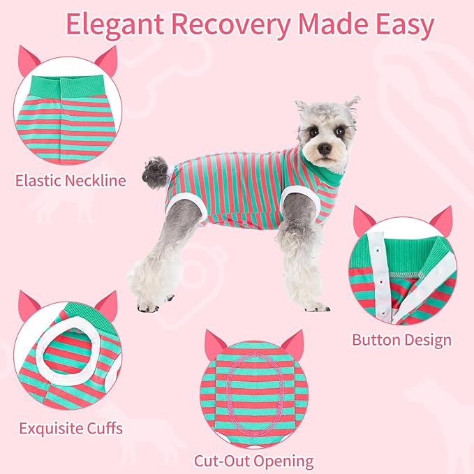 Coppthinktu Dog Surgery Recovery Suit for Dogs Cat Dog Onesie, Dog Recovery Suit Female for Small Medium, Pet Surgical Neuter Post-Surgery Suit E-Collar Alternative Anti Licking Abdominal Wounds