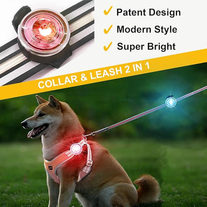 Tubasion 2-Pack Dog Lights for Night Walking, Upgraded 8 Modes Rechargeable Dog Collar Lights for Nighttime Clip On, IPX6 Waterproof and Silicone Band Safety Lights for Dog Collars
