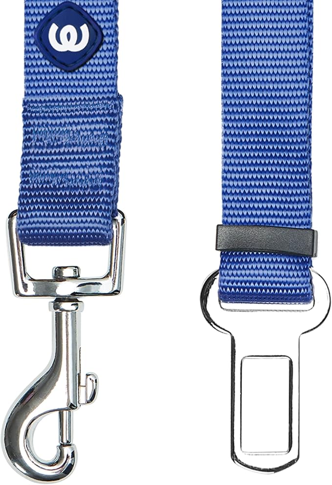 Blueberry Pet Dog Leash - Puppy Essentials & Heavy Duty Dog Leashes for Large Dogs - Marina Blue Seat Belt Tether for Pet Parents, Safety-Conscious Dog Lovers & Road Trip Enthusiasts