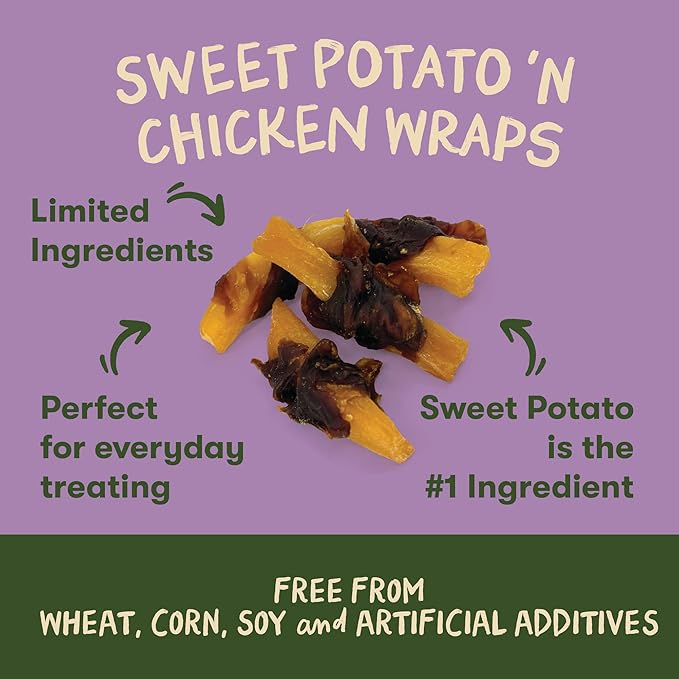 Pet 'n Shape Sweet Potato Chews Jerky Dog Treats - 1 Pound