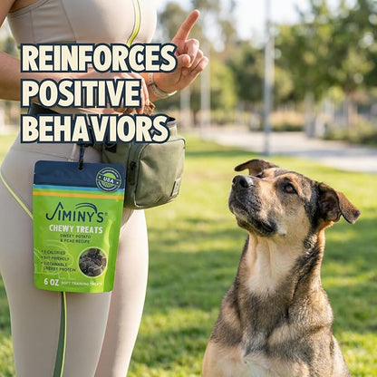Jiminy's Chewy Cricket Dog Training Treats, Chewy, Low Calorie, Hypoallergenic, Made in USA, 6oz, Sweet Potato & Pea (Pack of 3)