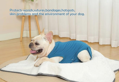 Dog Surgery Recovery Suit - After Spay, Abdominal Wounds Post Surgical Recovery, Anti Licking Breathable Dog Onesies for Small, Medium & Large Pet, Alternative Bandages Cone E-Collar