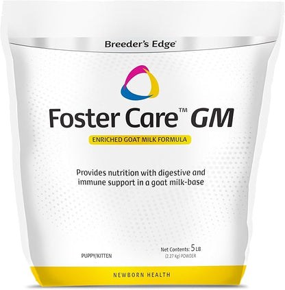 Breeder's Edge Foster Care GM - Goat Milk Based Powdered Milk Replacer - Puppies , Kittens , Cats & Dogs Formula - Easy Digestion - 5 lb