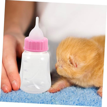 2PCS Kitten Milk Bottle Set Sturdy Cat Nursing Bottles Feeding Nipples for Kittens and Puppies for PET Feeding at Home