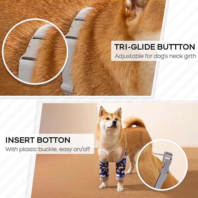 ROZKITCH Dog Surgery Leg Sleeve for Front Legs, Adjustable Pet Prevent Licking Wound Elbow Knee Protector, Dog Leg Sleeve to Stop Licking Cone Collar Alternative for Sprain ACL CCL Arthritis Blue XL